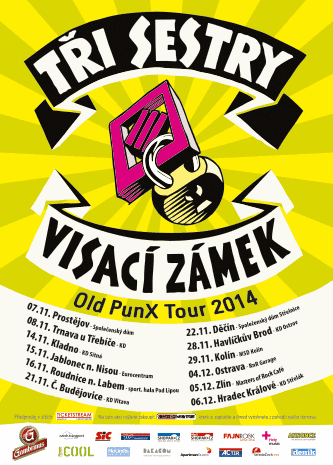 plakát Tři sestry + Visací zámek tour 2014