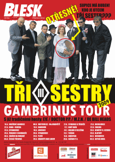 plakát Tři sestry Gambrinus tour 2009