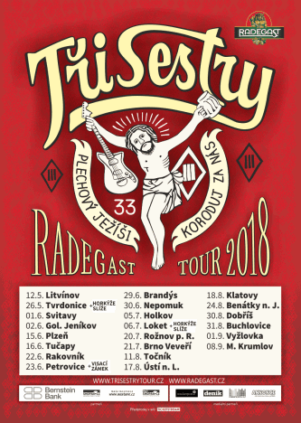 plakát Tři sestry Radegast tour 2018