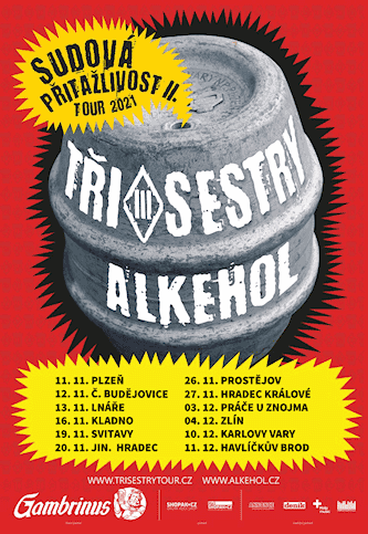 plakát Tři sestry + Alkehol: Sudová přitažlivost II. tour 2021