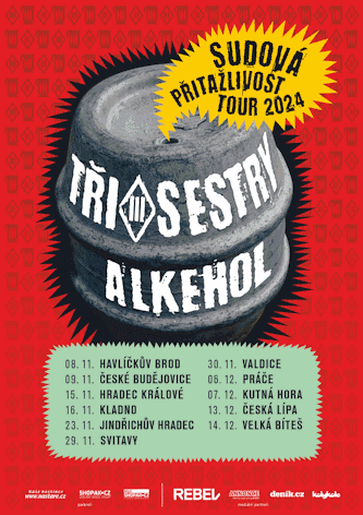 plakát Tři sestry + Alkehol: Sudová přitažlivost tour 2024