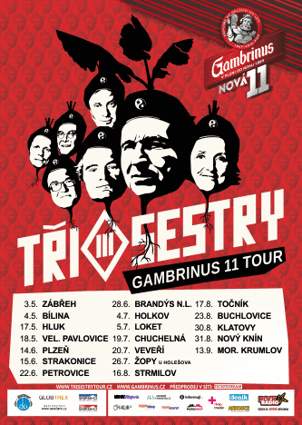 plakát Tři sestry Gambrinus 11 tour 2019