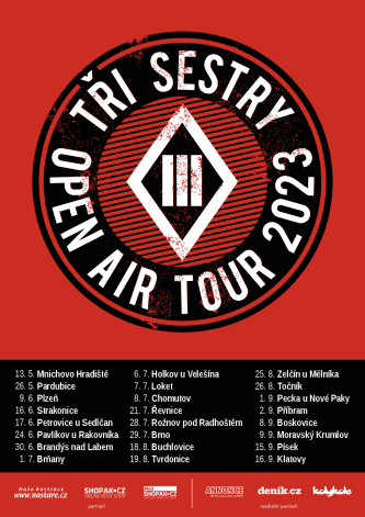 plakát Tři sestry Open air tour 2023