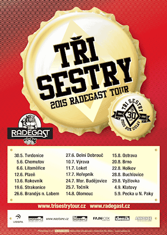 plakát Tři sestry Radegast tour 2015